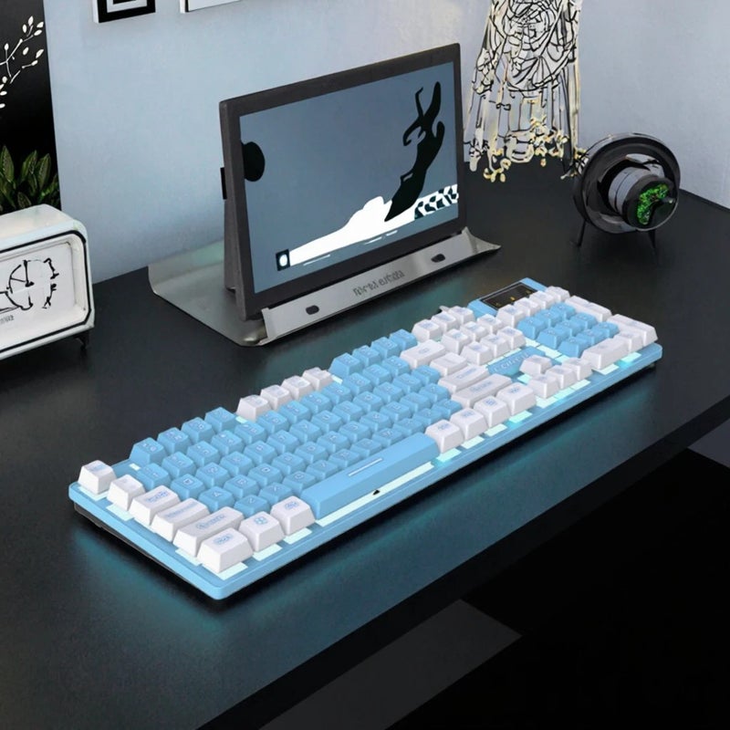 Bluejw Color Blocking Q8 Gaming Keyboard & 3-Key Anti-Ghosting Mouse Set - Wired PC Computer Gaming Keyboards - Image 4